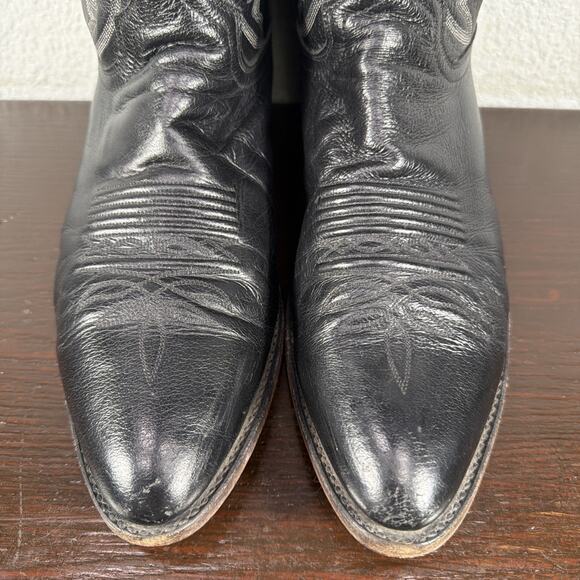 Vintage Dan Post Cowboy Boots Mens Size 10 D Black Leather Western 90s 16770 main image 11